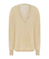 Quira Sand Wool Oversize Sweater In Nude