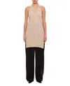 Quira Maxi-length Silk Tank Top With Draped Side Details In Pink