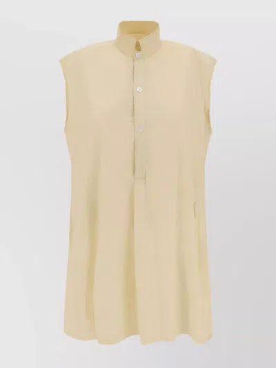 Quira Oversize Cotton Shirt Mandarin Collar