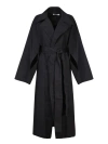 Quira Belted Cotton Blend Trench Coat In Black