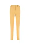 Quira Wool Trousers With Back Pockets And Belt Loops In Yellow