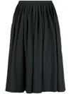 Quira Pleated Full Wool Skirt In Grey