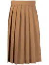 Quira Pleated Midi Skirt In Nude