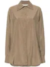 Quira Pointed-collar Buttoned Shirt In Brown