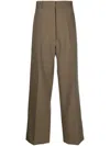 Quira Pressed-crease Wool Tailored Trousers In Brown