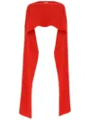Quira Red Wool Poncho In Red