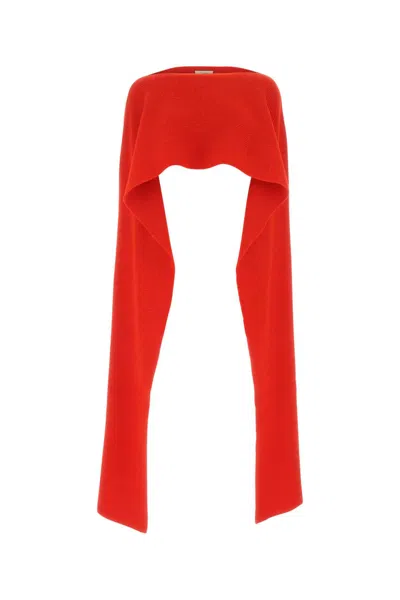Quira Red Wool Poncho