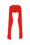 Quira Red Wool Poncho In Q0031