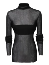 Quira Sheer Fabric High Neck Long Sleeves In Black
