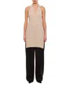 Quira Maxi-length Silk Tank Top With Draped Side Details In Multi