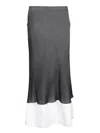 Quira Flowing Skirt With Contrasting Underskirt In Black