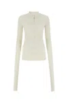 Quira Chalk Cotton Blend Cardigan In White
