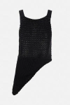 Quira Asymmetric Knitted Vest In Black