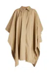 Quira Cotton Cape With Asymmetrical Hem And Tabs In Q0044