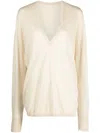 Quira V-neck Virgin-wool Jumper In Neutrals