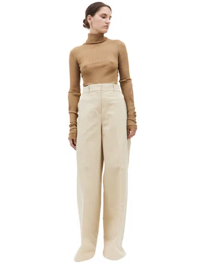 Quira Wide Leg Trousers In Beige