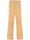 Quira Camel Cotton Wide Leg Pant In Neutrals