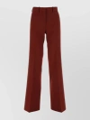 QUIRA WIDE-LEG WOOL TROUSERS WITH WAIST BELT LOOPS