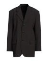 Quira Woman Blazer Dark Brown Size 6 Virgin Wool In Brown