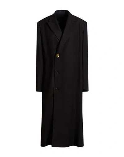 Quira Woman Coat Black Size 4 Linen, Cotton, Elastane
