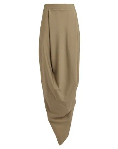 Quira Woman Maxi Skirt Khaki Size 6 Virgin Wool
