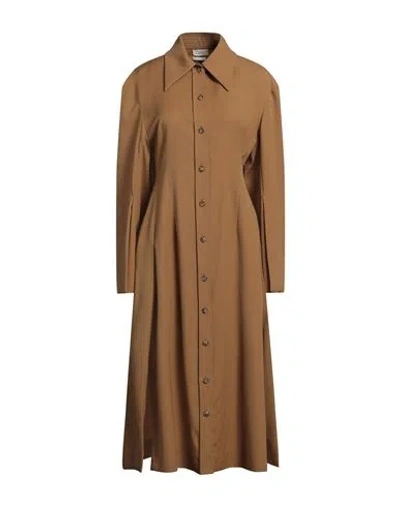 Quira Woman Midi Dress Camel Size 4 Virgin Wool In Beige