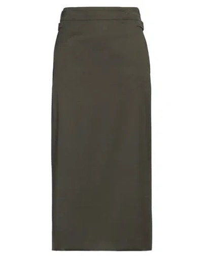 Quira Woman Midi Skirt Military Green Size 4 Virgin Wool