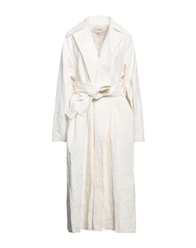 Quira Woman Overcoat White Size 6 Linen In Beige