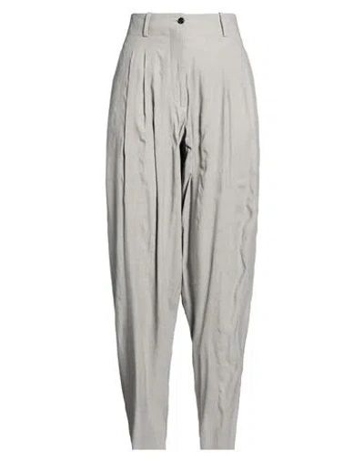 Quira Woman Pants Grey Size 4 Linen, Viscose In Gray