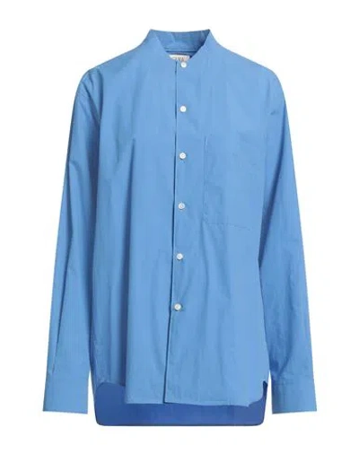 Quira Woman Shirt Azure Size 4 Cotton In Blue