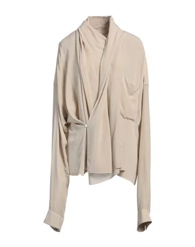 Quira Woman Shirt Beige Size 6 Silk