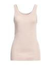 Quira Woman Tank Top Beige Size M Silk In Beige