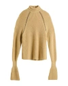 Quira Woman Turtleneck Beige Size S Alpaca Wool