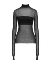 Quira Woman Turtleneck Black Size M Modal, Polyamide, Wool In Black
