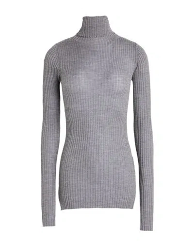Quira Woman Turtleneck Grey Size L Cashmere, Silk