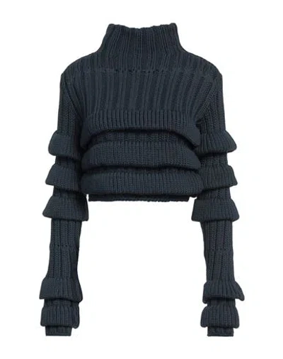 Quira Woman Turtleneck Midnight Blue Size S Viscose, Polyamide, Wool