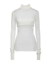Quira Woman Turtleneck Off White Size M Modal, Polyamide, Wool