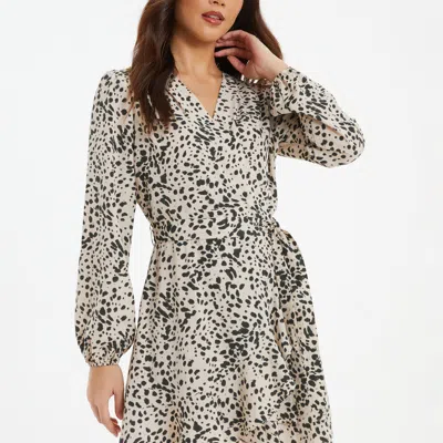 Quiz Animal Print Skater Dress In Multi