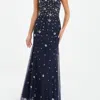 QUIZ BEADED 2-IN-1 CAPE AND EVENING DRESS