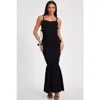 Quiz Bengaline Maxi Dress With Trailing Floral Detail In Black