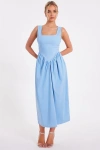 Quiz Bengaline Square Neck Drop Waist Midi Dress