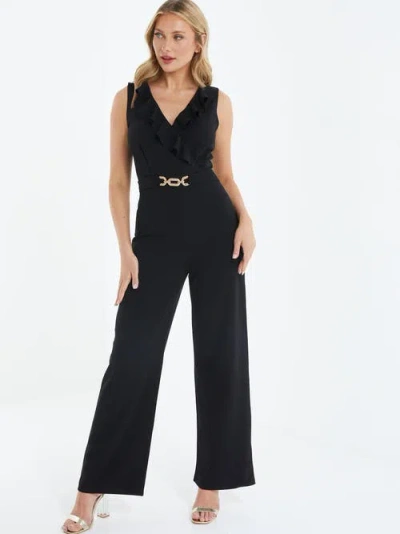 Quiz Buckle Frill Detail Palazzo Jumpsuit