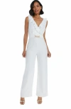 Quiz Buckle Frill Detail Palazzo Jumpsuit In White