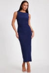Quiz Cowl Back Ity Maxi Dress In Indigo