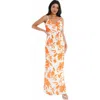 Quiz Crepe Maxi Dress With Slit In Multi