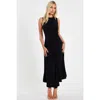 Quiz Ity Ruched Detail Midi Dress In Black