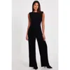 Quiz Ity Waist Tie Jumpsuit In Black