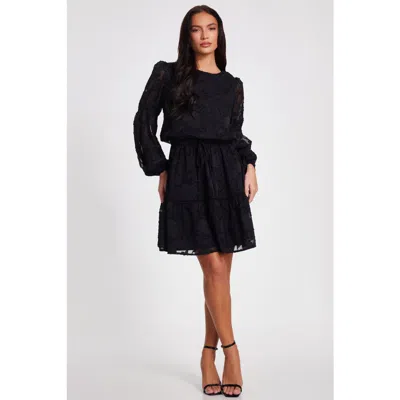 Quiz Jacquard Mini Skater Dress In Black