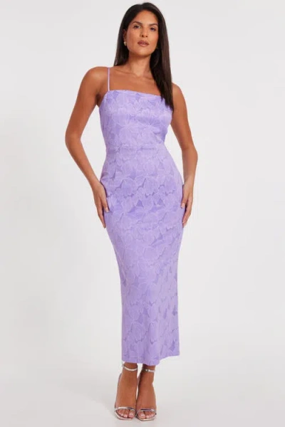 Quiz Lace Strappy Maxi Dress In Lilac