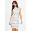Quiz Mesh Ruched Midi Dress In Multi